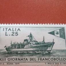 Sellos: SELLO ITALIA NUEVO.1971. DIA DEL SELLO. BARCO, CRUCERO, FLOTA, TRANSPORTE, FERRY.. Lote 366262721