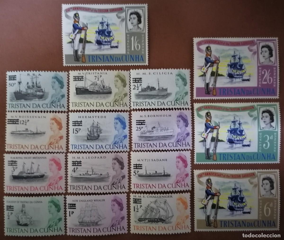 Sellos: TRIST&Aacute;N DE ACU&Ntilde;A 1966 / 71 - BARCOS - Foto 1