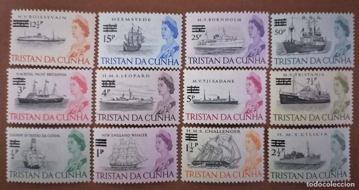 Sellos: TRIST&Aacute;N DE ACU&Ntilde;A 1966 / 71 - BARCOS - Foto 2