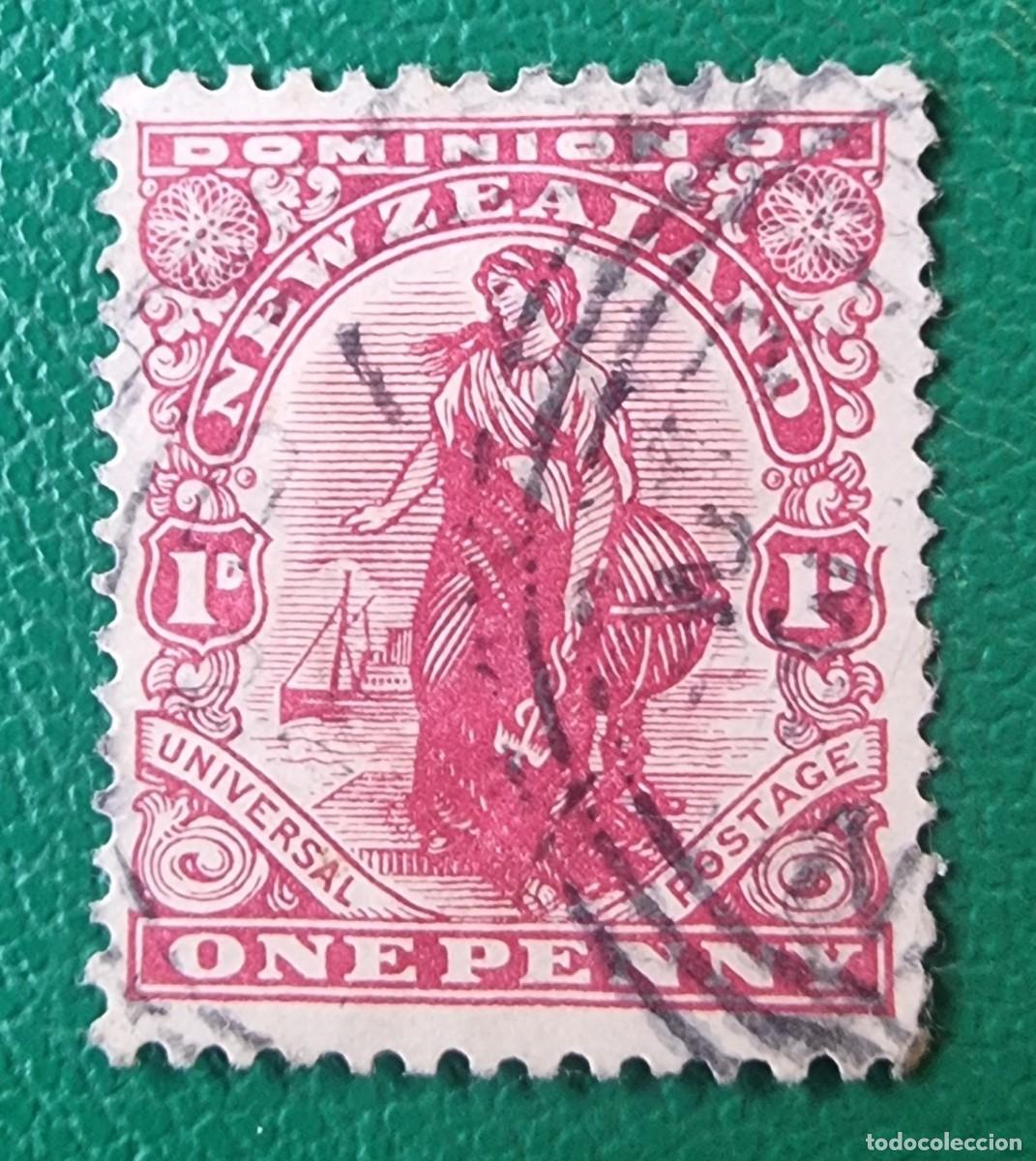 Sellos: SELLO USADO NUEVA ZELANDA 1909 BARCO COMERCIO - Foto 1