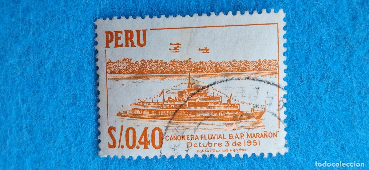 Sellos: Usado. Yvert 460. Per&uacute;. Barco - Foto 1