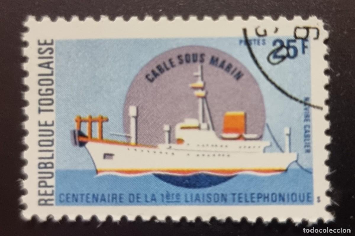 Sellos: SELLO USADO TOGO BARCO CABLE MARITIMO - Foto 1