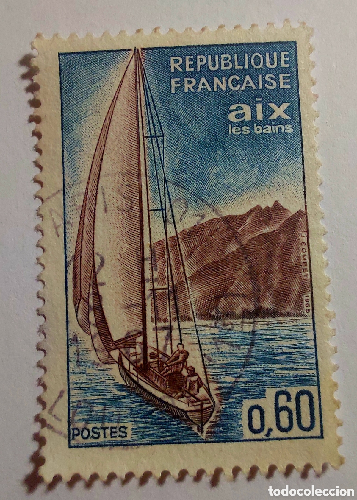 Sellos: FRANCIA sello AIX LES BAINS barco - Foto 1