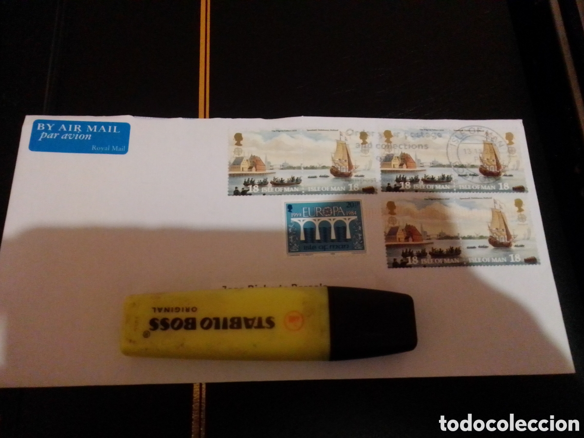 Sellos: Sobre franqueado Isla de Man barcos - Foto 1