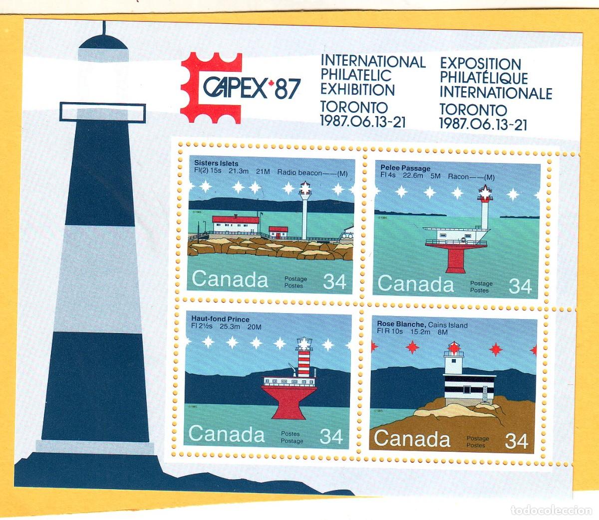 Sellos: HOJA SELLOS DE CANAD&Aacute; CON FAROS TORONTO NUEVA - Foto 1