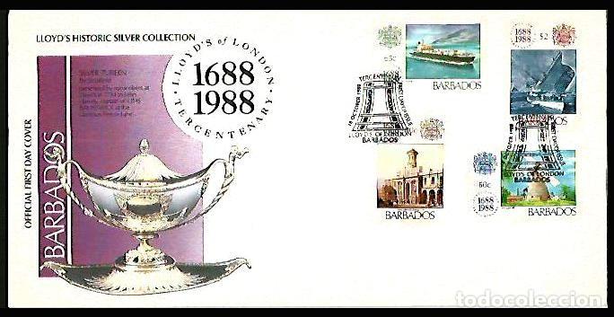 Sellos: BARBADOS 1988 SPD TRICENTENARIO DEL LLOYDS - Foto 1