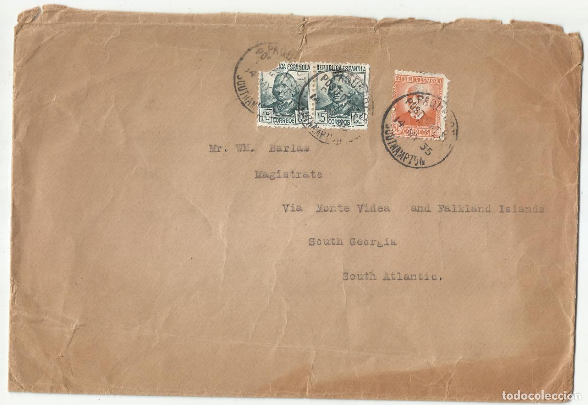 Sellos: CIRCULADA 1935 PAQUEBOT SOUTHAMPTON - Foto 1