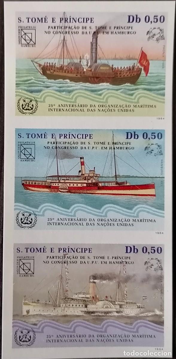 Sellos: SANTO TOM&Eacute; 1984 - BARCOS / UPU .