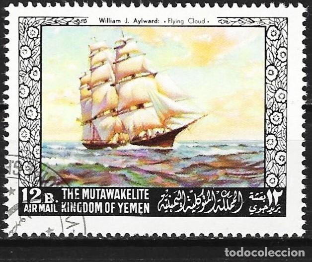 Sellos: Yemen ( Reino ) 1968 - Mi 563A - YT Pa 79 - Velero - Pintura de William J. Aylward ( A&eacute;reo )