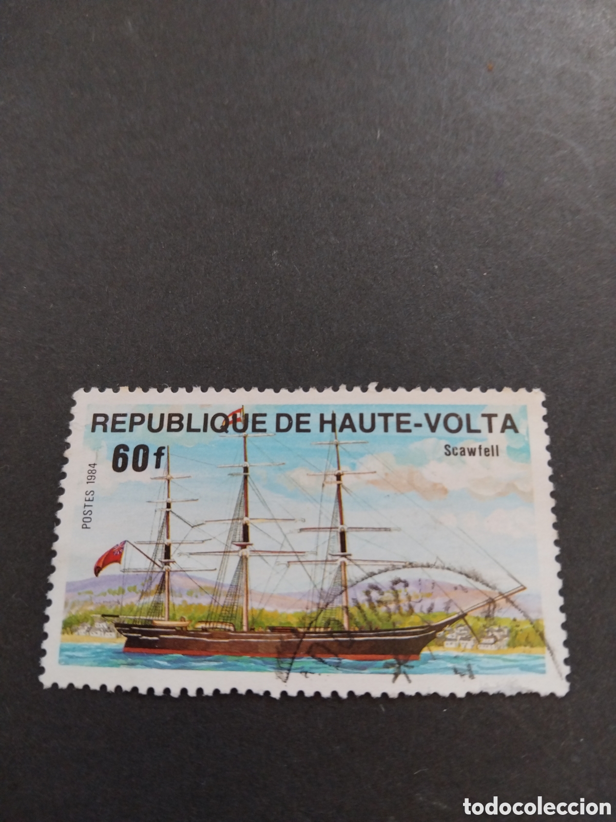 Sellos: Alto Volta. Burkina Faso. Barcos. Scawfell