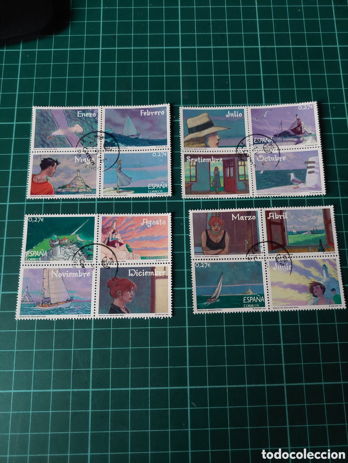 Sellos: 2004 BLOQUE CUATRO USADOS LUJO CORRESPONDENCIA EPISTOLAR ESCOLAR C&Oacute;MICS EDIFIL 4665/8