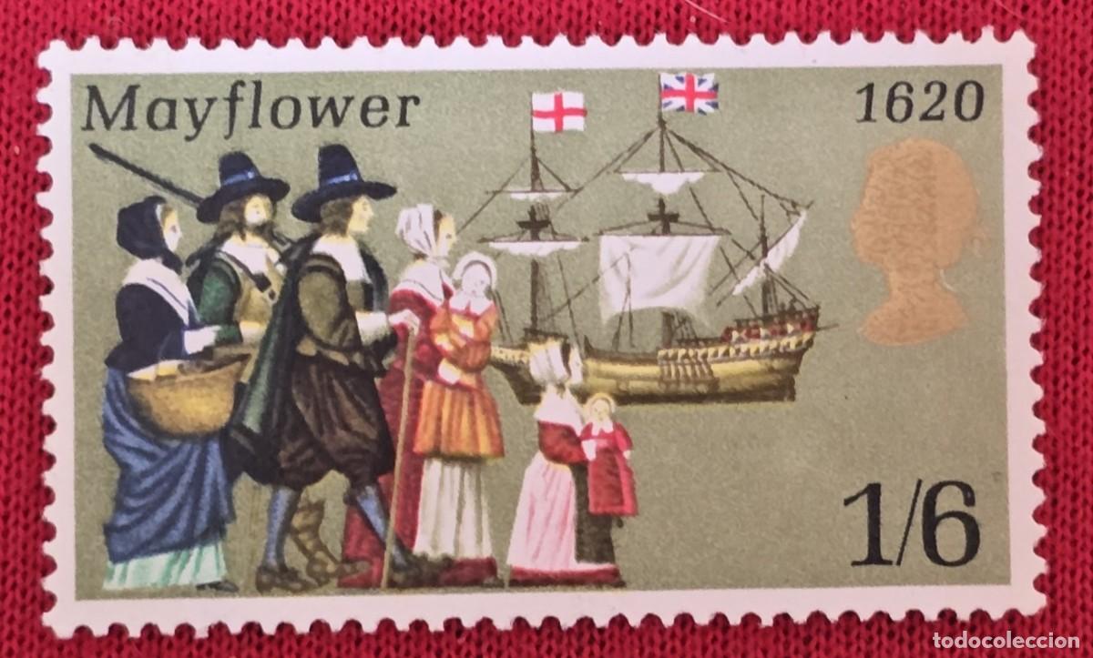 Sellos: SELLO USADO GRAN BRETA&Ntilde;A 1970 - BARCO Mayflower