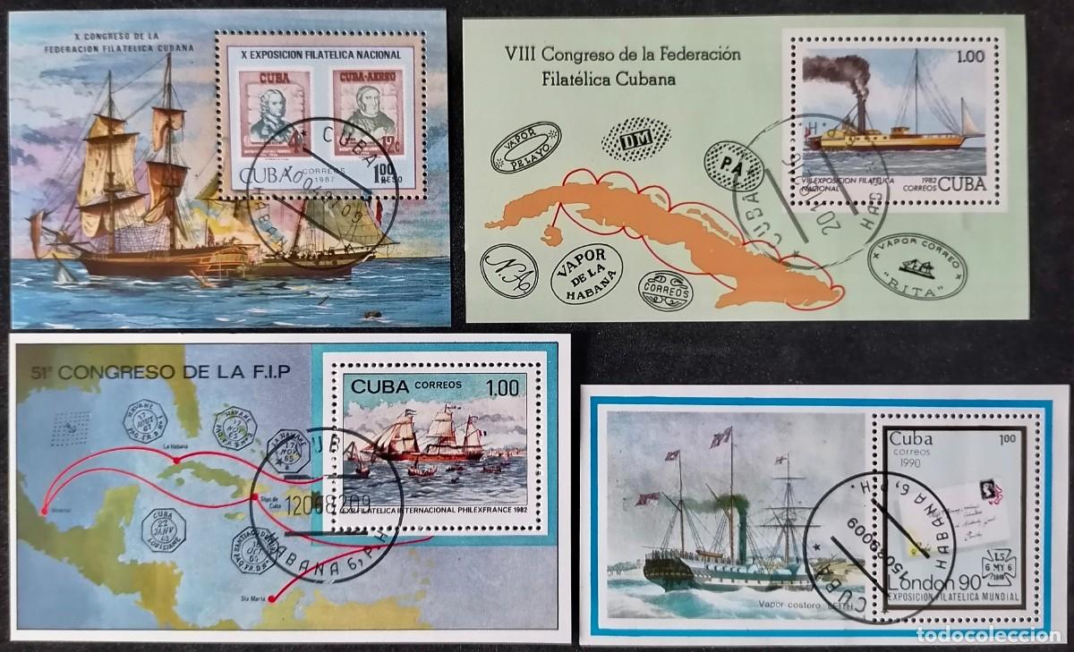 Sellos: CUBA - 4 HB BARCOS .