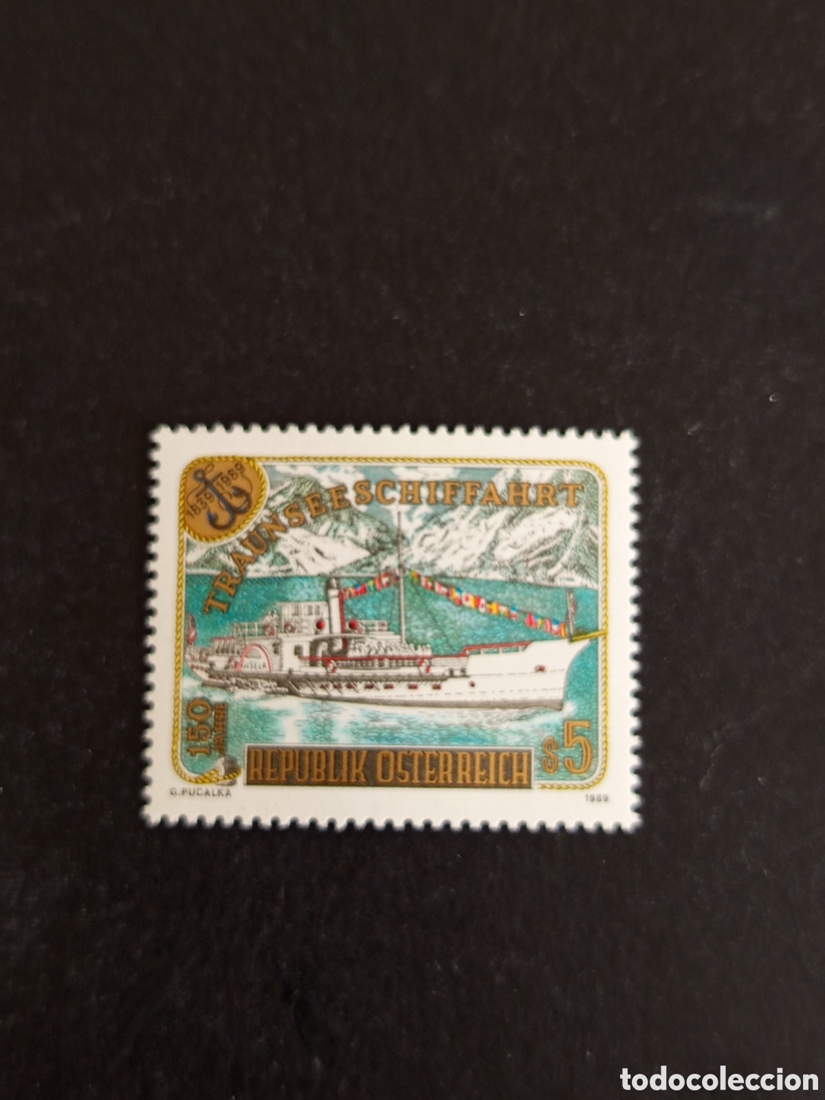 Sellos: AUSTRIA, 1989. Navegaci&oacute;n por el lago Traunsee. Barcos. Yvert 1786. Pedido m&iacute;nimo 3 &euro;. Ver fotos.