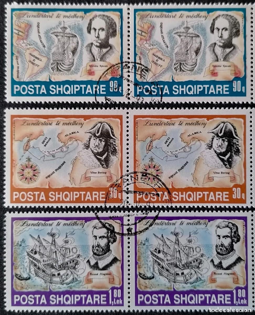 Sellos: ALBANIA 1991 - NAVEGANTES .
