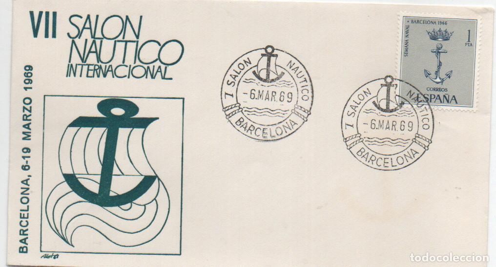 Sellos: A&Ntilde;O 1969, SALON NAUTICO DE BARCELONA, EN SOBRE OFICIAL