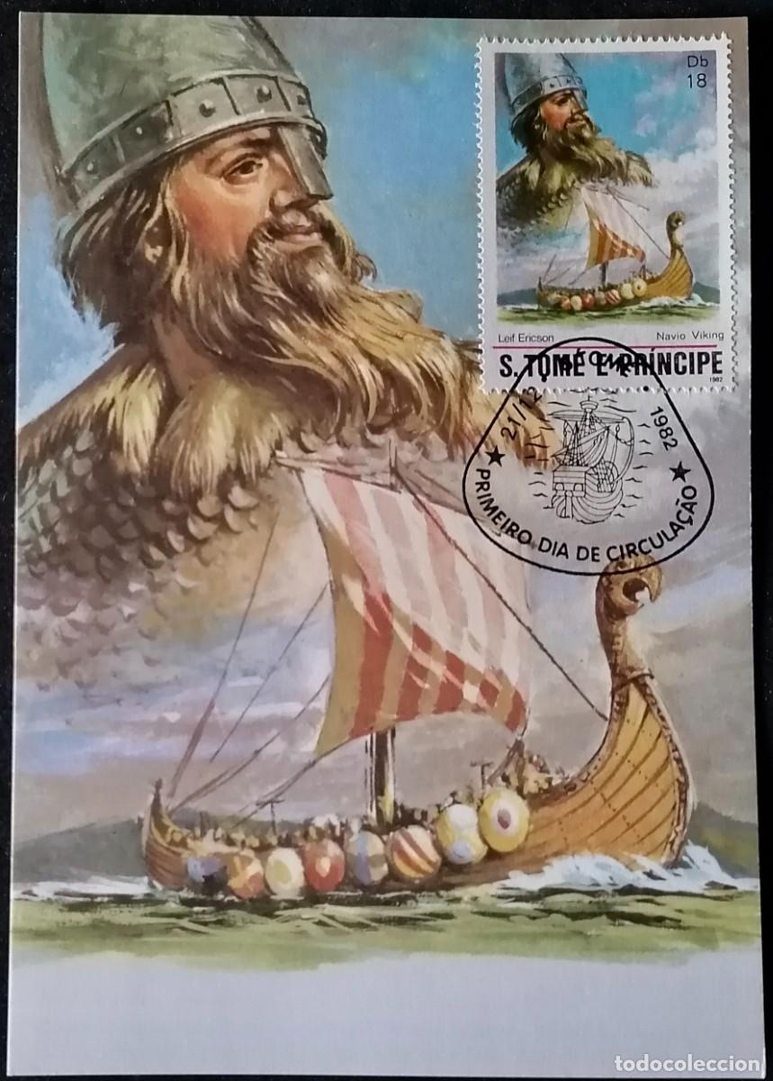 Sellos: SANTO TOM&Eacute; 1982 - TARJETA M&Aacute;X / L. ERICSON .