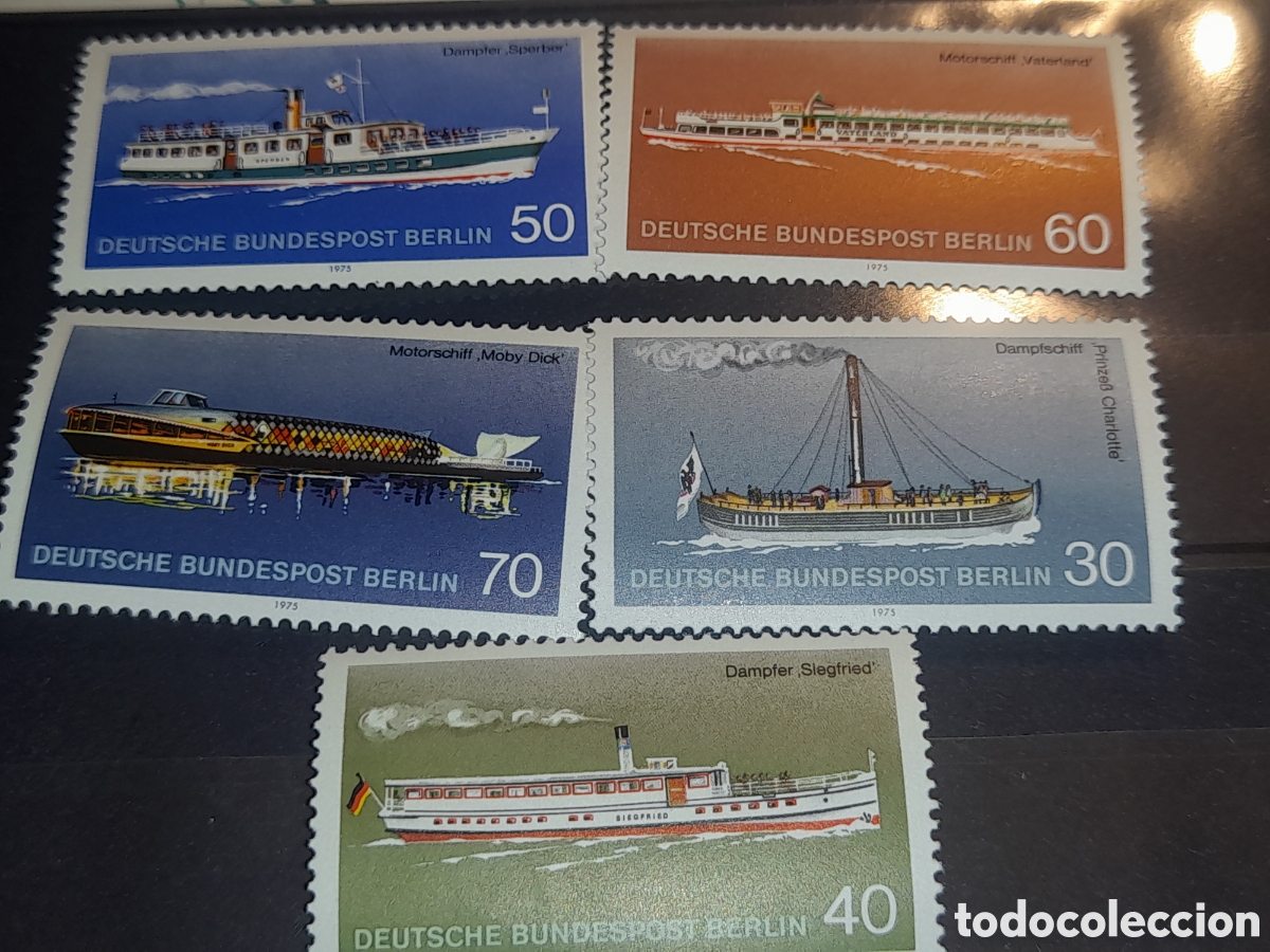 Sellos: Sello Alemania, Berlin nuevo 1975. Barcos. Turismo. Ferry. Navio. Flota. Viajes Maquina vapor