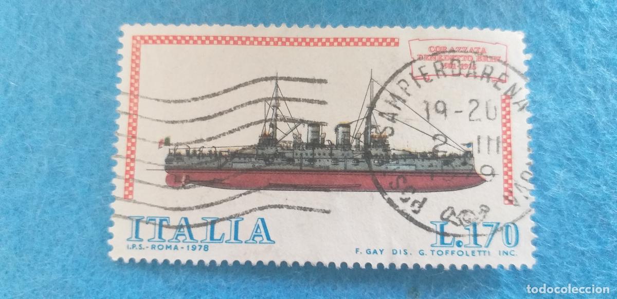 Sellos: Usado. Sello de Italia. A&ntilde;o 1978. TRANSPORTE BARCOS / CONSTRUCTIONS NAVALES. Yvert 1341