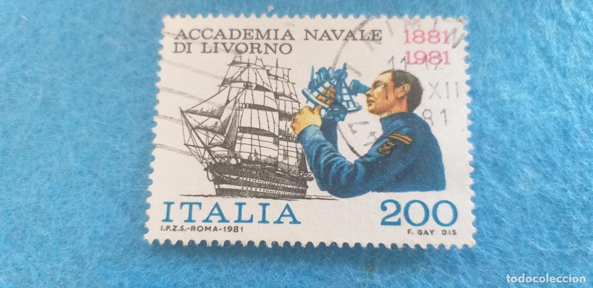 Sellos: Usado. Sello de Italia. A&ntilde;o 1981. ACADEMIA NAVAL DE LIVORNO. YVERT N&ordm; 1497