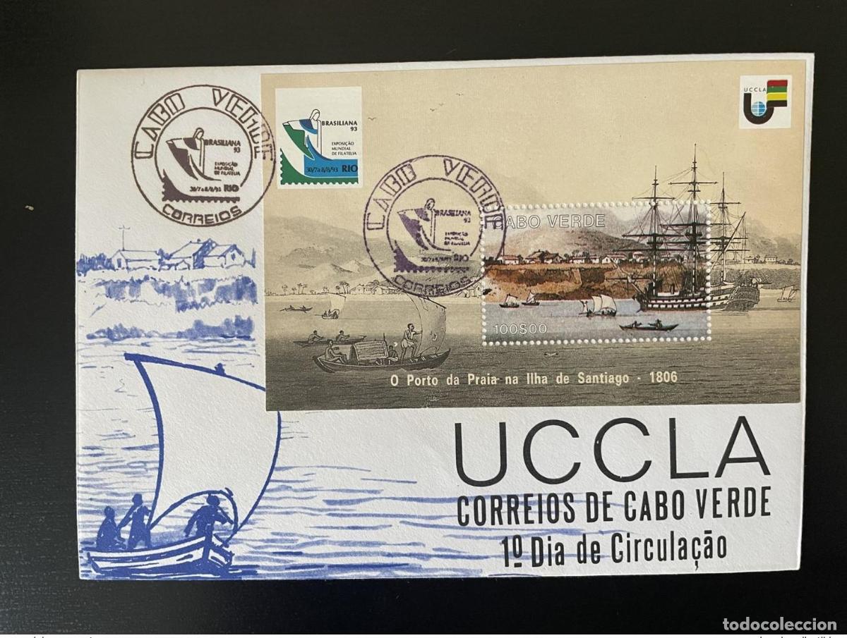Stamps: Cabo Verde 1993 Mi. Bl. 23 FDC UCCLA Brasiliana 93 Bote Barco Schiff