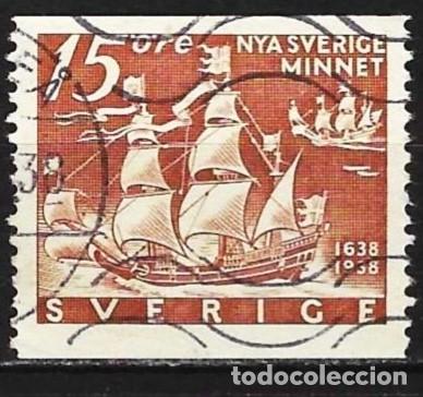 Sellos: Suecia 1938 - Mi 246A - YT 250 - Los veleros &rdquo;Calmare Nyckel&rdquo; & &rdquo;Fagel Grip&rdquo;
