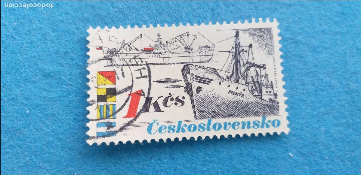 Sellos: Sello usado. CHECOSLOVAQUIA. A&ntilde;o 1989 - YVERT 2799 - Transporte mar&iacute;timo checoslovaco. Barcos