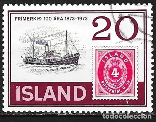 Sellos: Islandia 1973 - Mi 475 - YT 428 - Centenario del primer sello - Barco pesquero