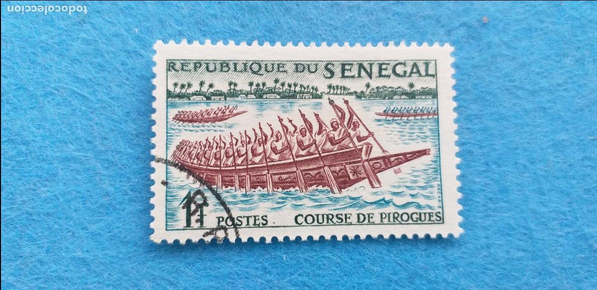 Sellos: Usado. Sello de Senegal. &Aacute;frica. Tem&aacute;tica: Barco