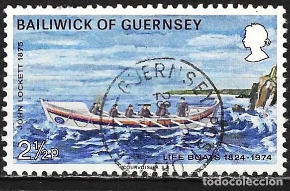 Sellos: Guernsey 1974 - Mi 89 - YT 84 - El Bote salvavidas &rdquo;John Lockett &rdquo;