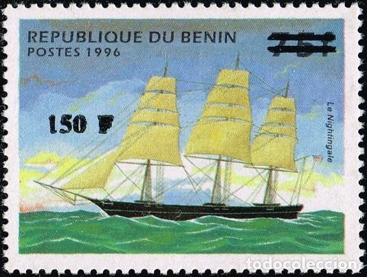 Sellos: Ben&iacute;n 2000 Mi. 1261 sobrecargado velero Le Nightingale navegaci&oacute;n