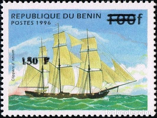 Stamps: Ben&iacute;n 2000 Mi. 1281 sobrecargado clipper opio velero barco nav&iacute;o