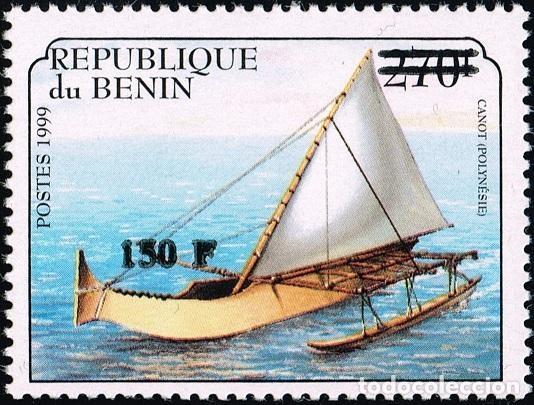 Sellos: Ben&iacute;n 2000 Mi. 1307 sobrecargado canoa piragua Polinesia velero barco