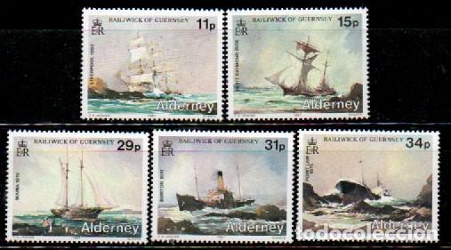 Sellos: Alderney (Gran Breta&ntilde;a) Ivert n&ordm; 32/6, naufragios, nuevo *** serie completa