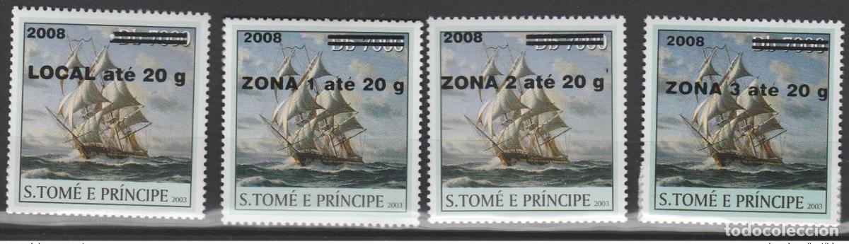 Sellos: San Tom&eacute; y Pr&iacute;ncipe 2008/2009 Mi. 4005I - 4008I velero 4 vallas