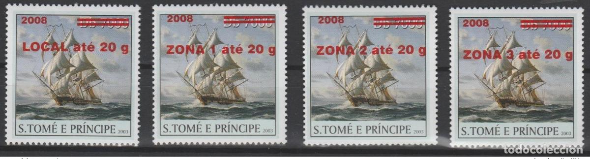 Sellos: San Tom&eacute; y Pr&iacute;ncipe 2008/2009 Mi. 4005II - 4008II velero 4 vallas
