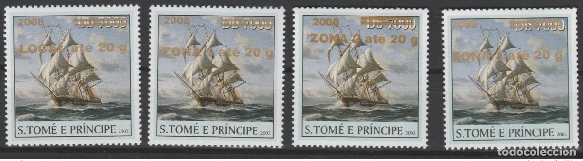 Sellos: San Tom&eacute; y Pr&iacute;ncipe 2008/2009 Mi. 4005III - 4008III velero 4 vallas