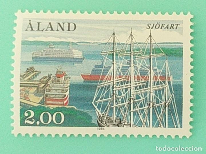 Sellos: Sellos Aland 1984 N&ordm; 7 Barcos Navegaci&oacute;n y Armamento 1v. Nuevo