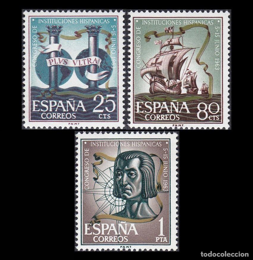 Sellos: Espa&ntilde;a 1963 | Inst. Hisp&aacute;nicas | Ed 1513/5 - Yv 1176/8 - Mi 1401/3 - SG 1574/6 MNH **