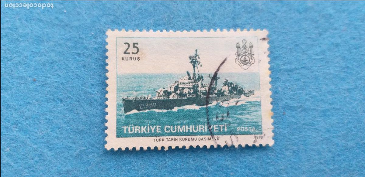 Sellos: SELLO USADO. Turqu&iacute;a. Yvert 2061. A&ntilde;o 1973. Tem&aacute;tica: BARCO