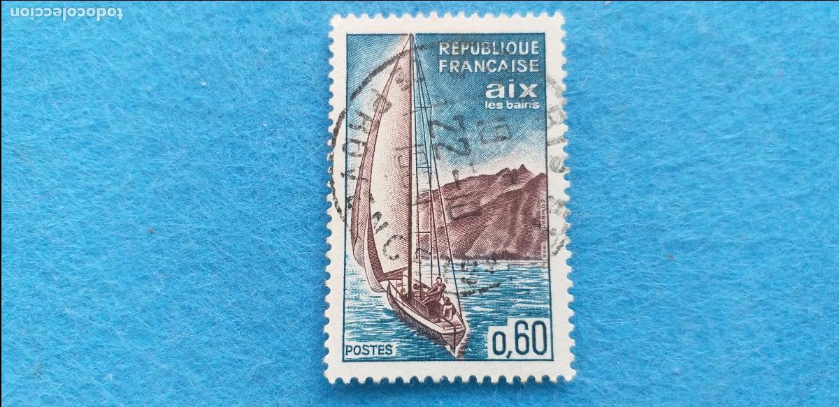 Sellos: SELLO USADO. Francia (Rep&uacute;blica Francesa). A&ntilde;o 1960. Tem&aacute;tica: BARCO. Velero