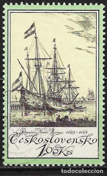 Sellos: Checoslovaquia 1976 - Mi 2332 - YT 2169 - Cuadro de Regnier Nooms Zeeman : Velero