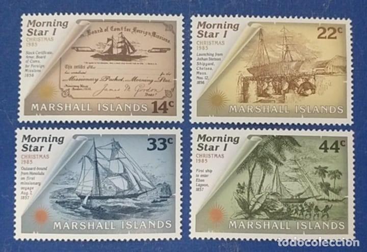 Sellos: Sellos Isla de Marshall 1985 Barcos/ Navidad n&ordm; 96/99 4v. Nuevos