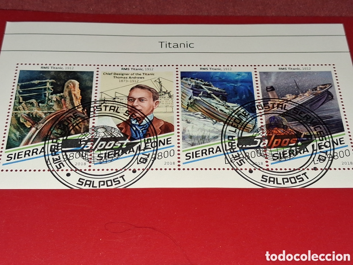 Sellos: HB Sierra Leona mtdo 2018. Barcos. Crucero. Transatl&aacute;ntico. Desastres. Cat&aacute;strofe. Ingeniero Titanic