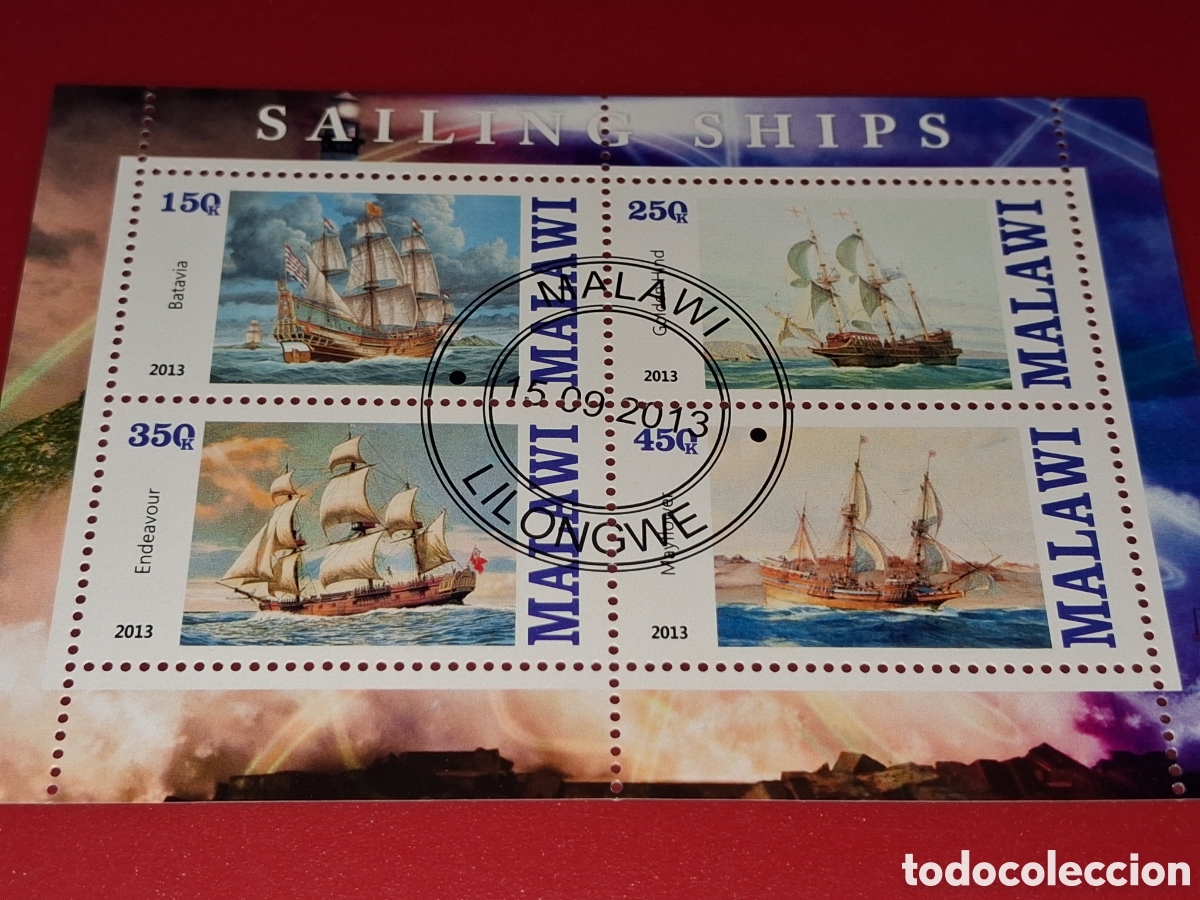 Sellos: HB Malawi mtda 2013. Veleros. Barcos. Naci&oacute;. Buque. Flota