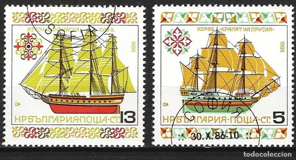 Sellos: Bulgaria 1986 - Mi 3504 & 3505 - YT 3037 & 3038 - Veleros antiguos