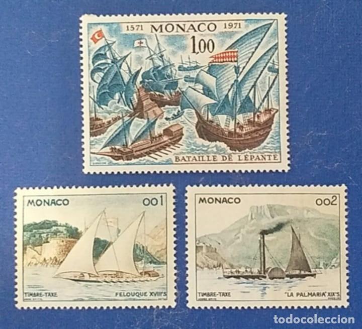 Sellos: Sellos Transportes Barcos Monaco 3v. Usados