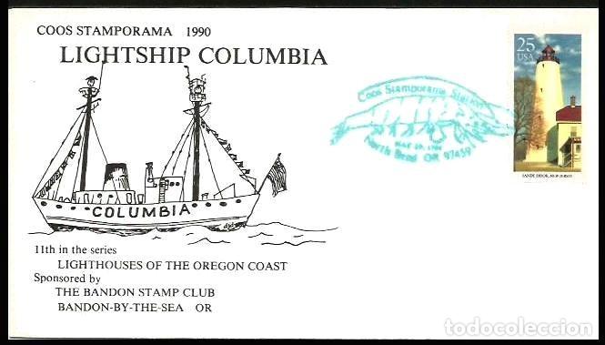 Sellos: USA 1990 BARCO FARO COLUMBIA