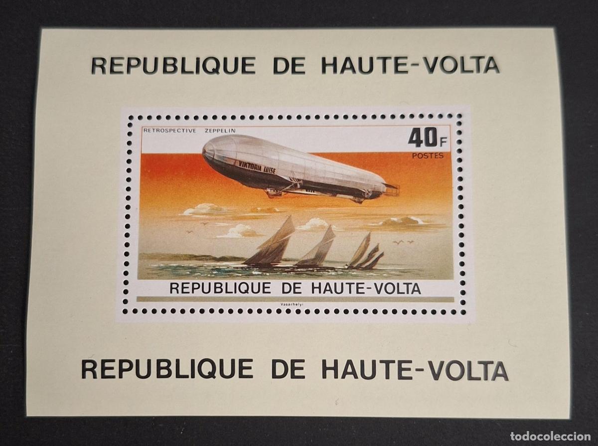Briefmarken: Alto Volta 1976 Mi. 627 Bl. Retrospectiva Zeppelin Viktoria Luise