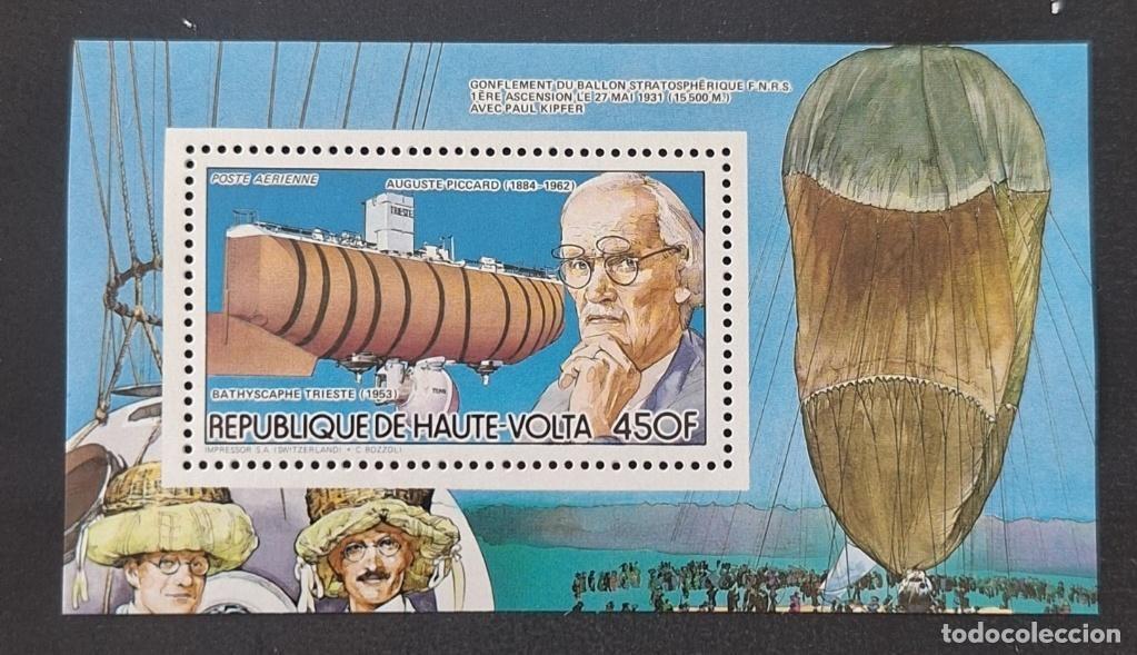 Briefmarken: Alto Volta 1983 Mi. 944 (Bl.) Auguste Piccard globo batiscafo